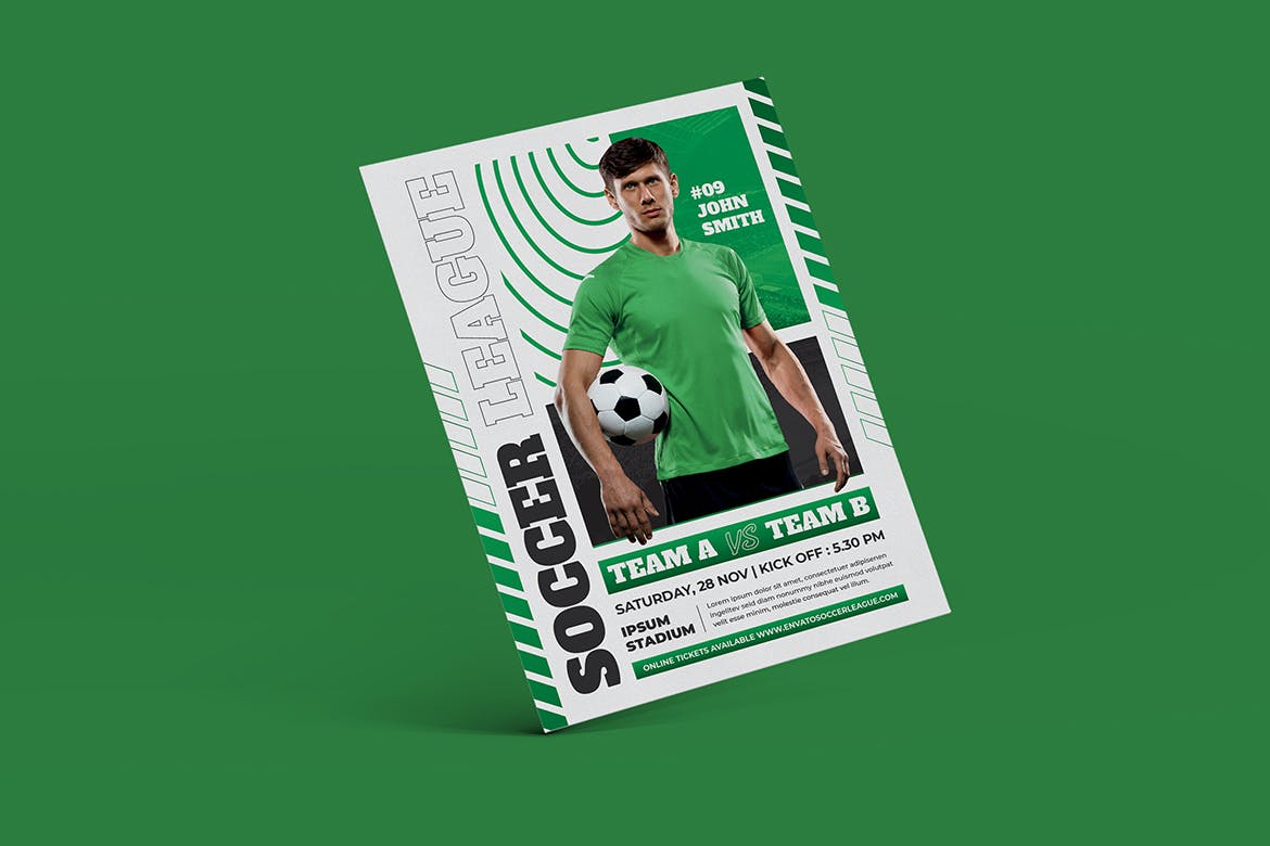 足球锦标赛海报设计 Soccer Tournament Flyer 设计素材 sucaiwan.com