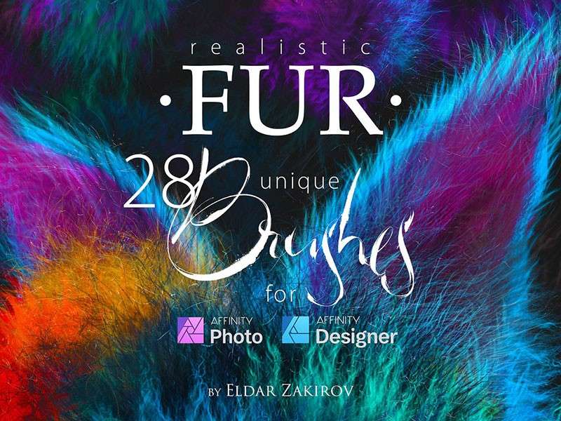 28个动物绒毛Affinity笔刷 笔刷资源 sucaiwan.com