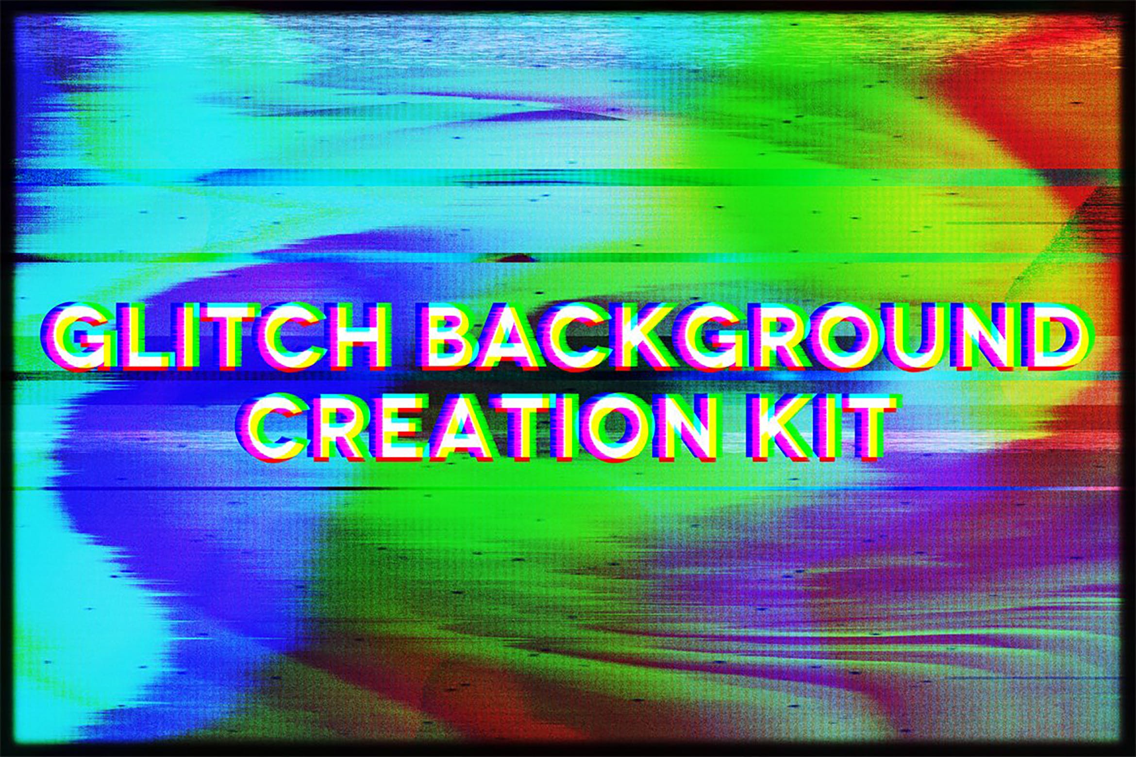抽象故障背景特效生成器套件 Glitch Background Creation Kit 插件预设 sucaiwan.com
