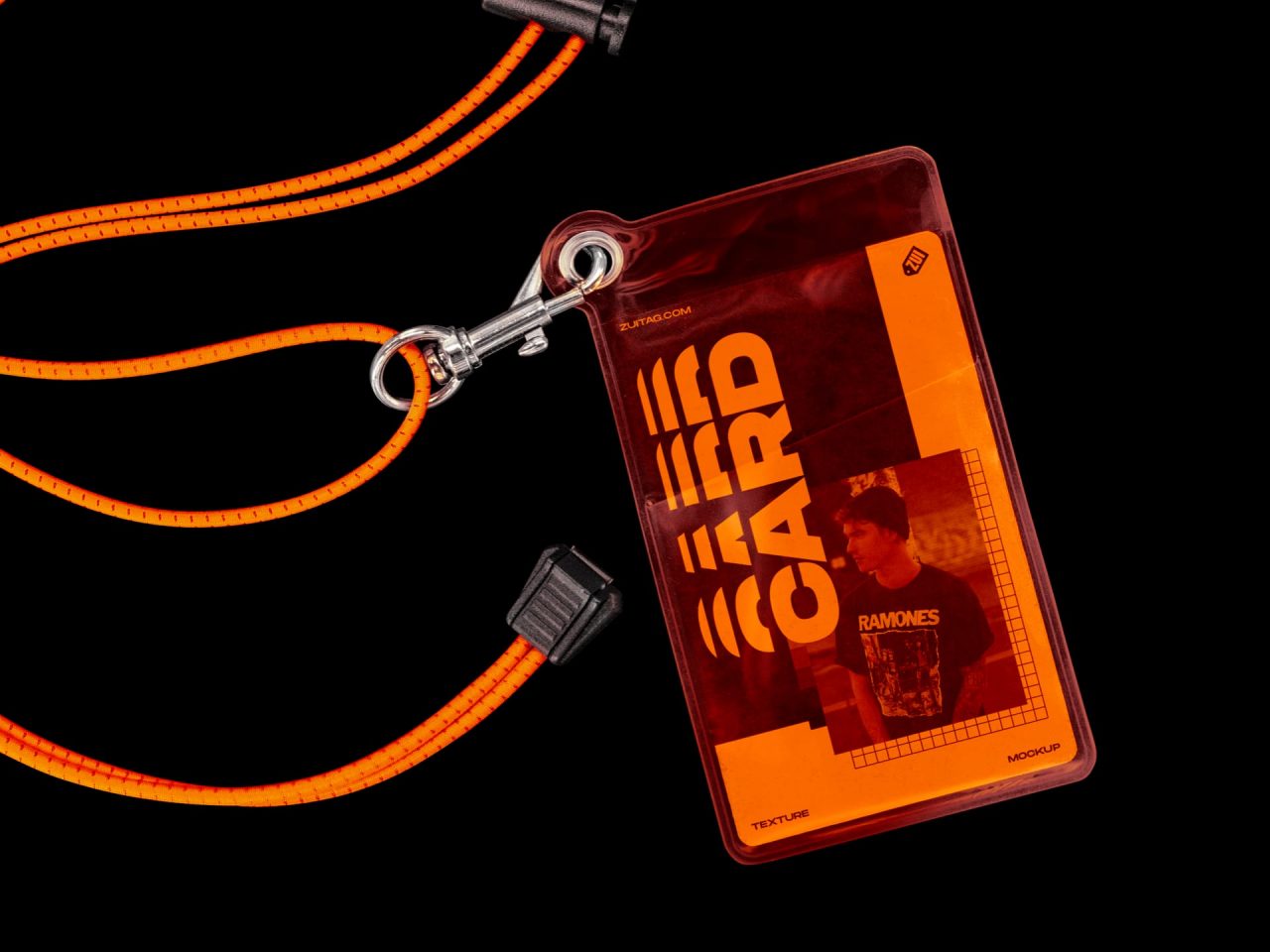 塑料身份证和挂绳样机 PLASTIC ID CARD AND LANYARD MOCKUP 样机素材 sucaiwan.com