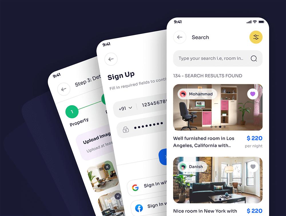 房间预订App应用程序UI套件 APP UI sucaiwan.com