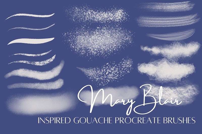 16个Procreate水粉画笔刷 笔刷资源 sucaiwan.com