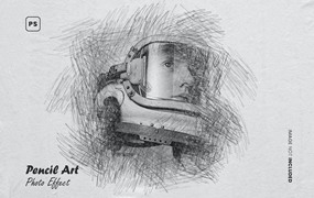 铅笔艺术照片效果PS图层样式 Pencil Art Photo Effect