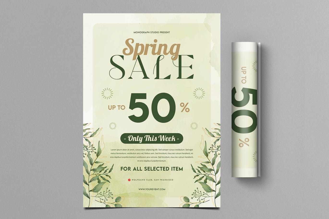 春季销售主题海报设计 Spring Sale Flyer 设计素材 sucaiwan.com