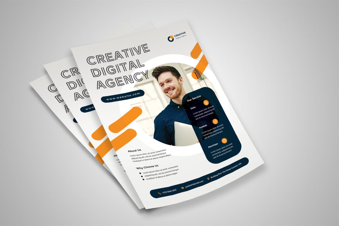 创意数字机构宣传单素材 Creative Digital Agency Flyer 设计素材 sucaiwan.com