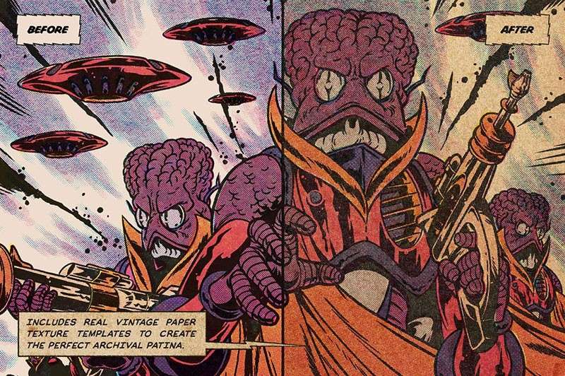 复古美式风格漫画Procreate笔刷套装，附视频教程 笔刷资源 sucaiwan.com