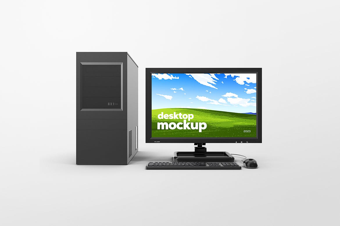 经典台式电脑样机模板 Desktop Computer Set Mockup 样机素材 sucaiwan.com