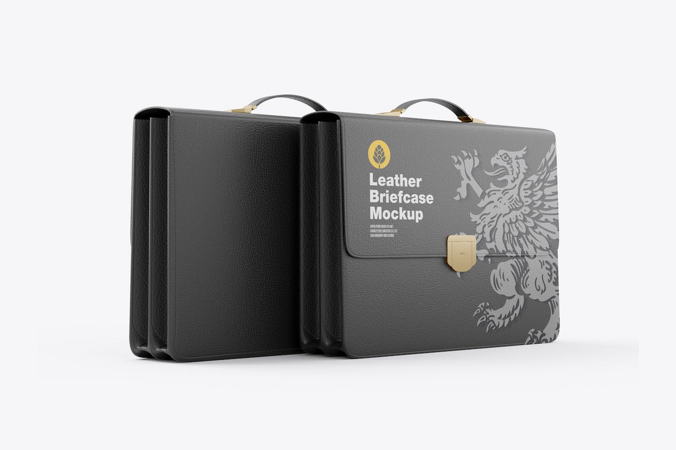 真皮公文包品牌设计样机 Leather Briefcase Mockup 样机素材 sucaiwan.com