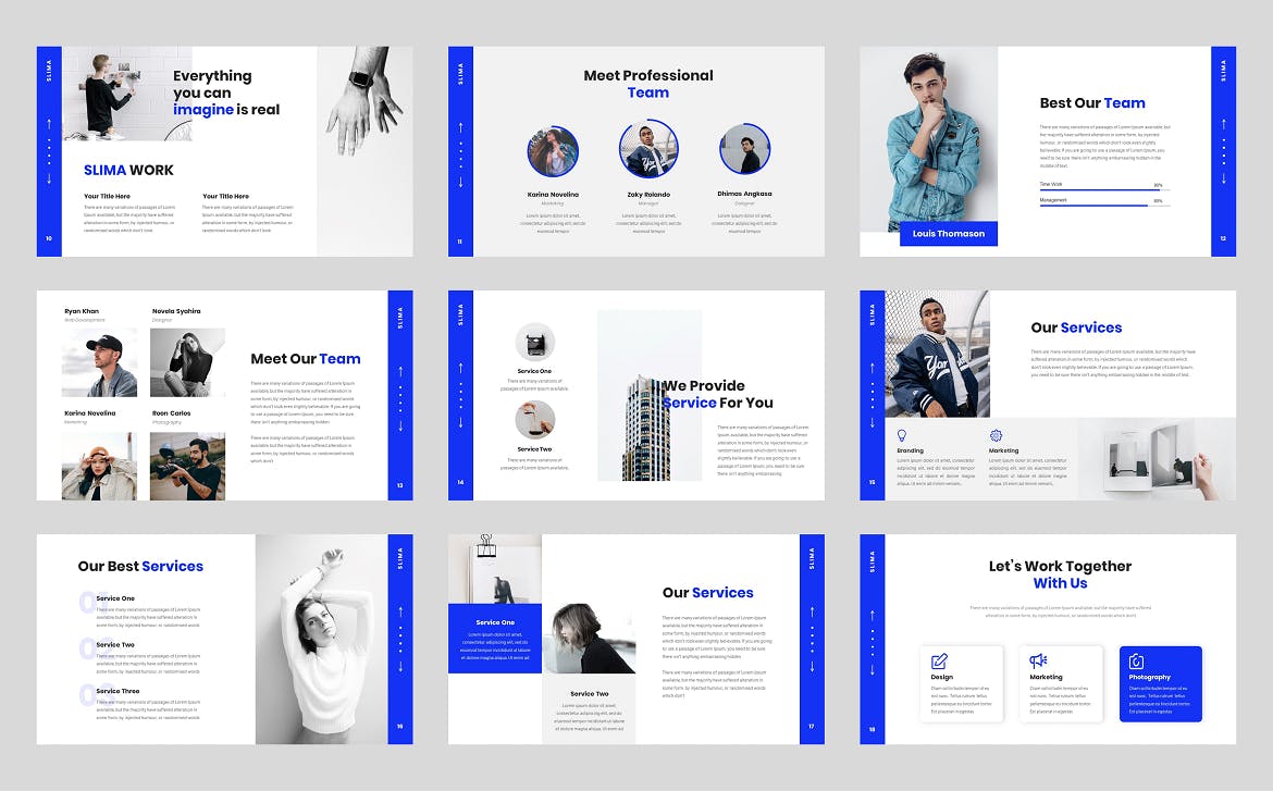 创意机构Powerpoint模板下载 SLIMA – Creative Agency Powerpoint Template 幻灯图表 sucaiwan.com