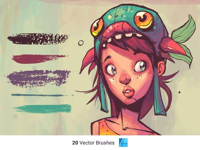 55个儿童插画肌理效果Affinity笔刷 笔刷资源 sucaiwan.com