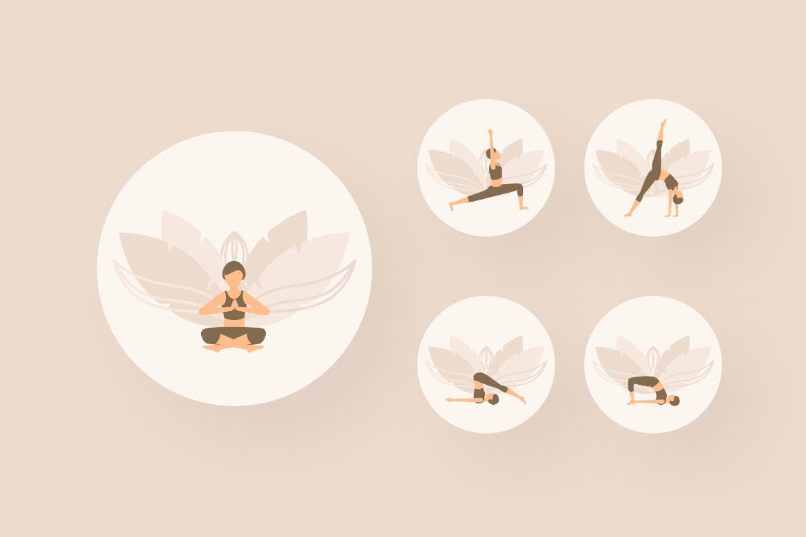 美丽瑜伽姿势插画素材v1 Lucka Yoga Poses – 10 illustrations Vol. 1 图片素材 sucaiwan.com