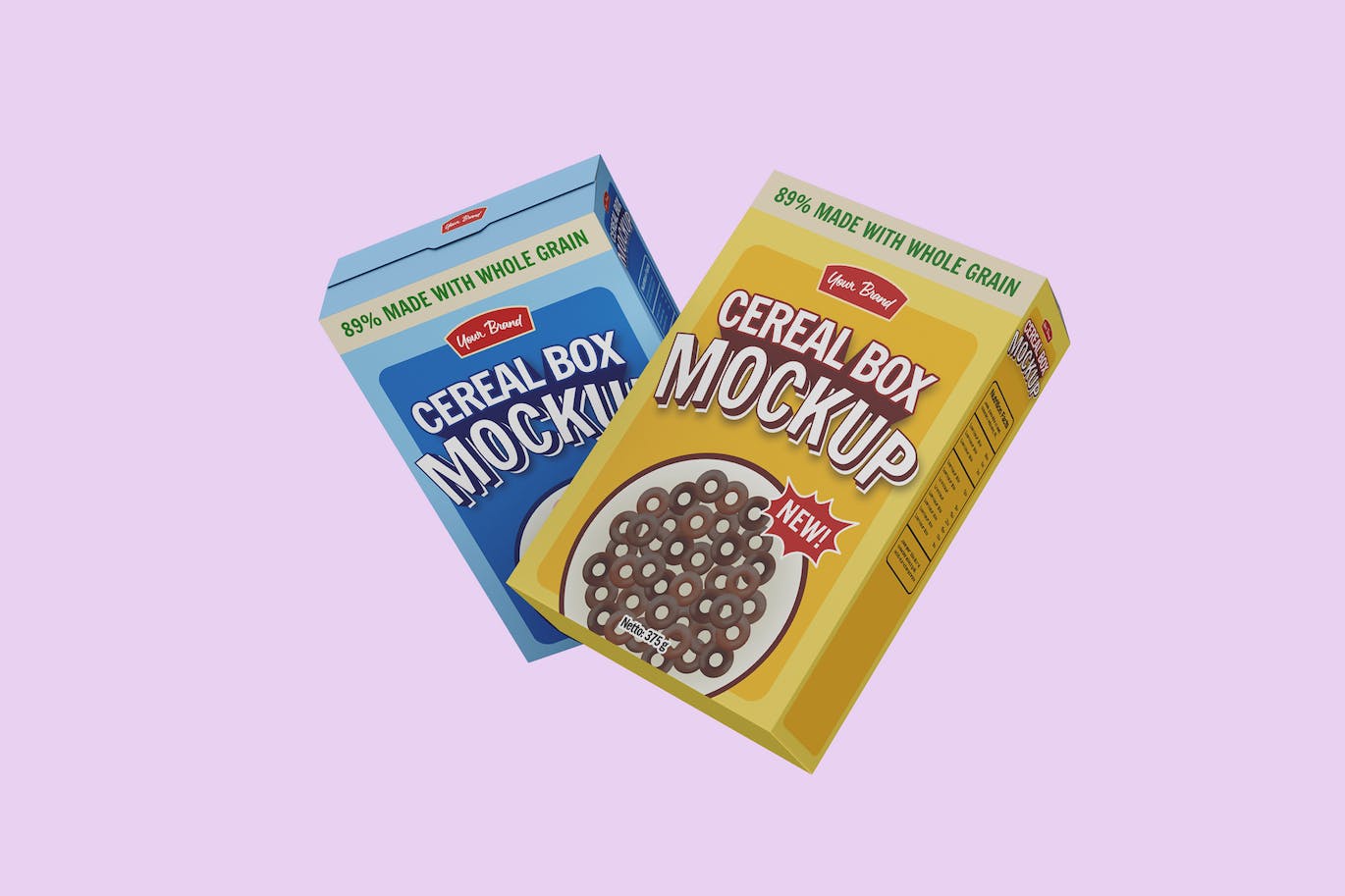 谷类食品包装盒设计样机 Cereals Box Packaging Realistic Mockup 3 Views 样机素材 sucaiwan.com