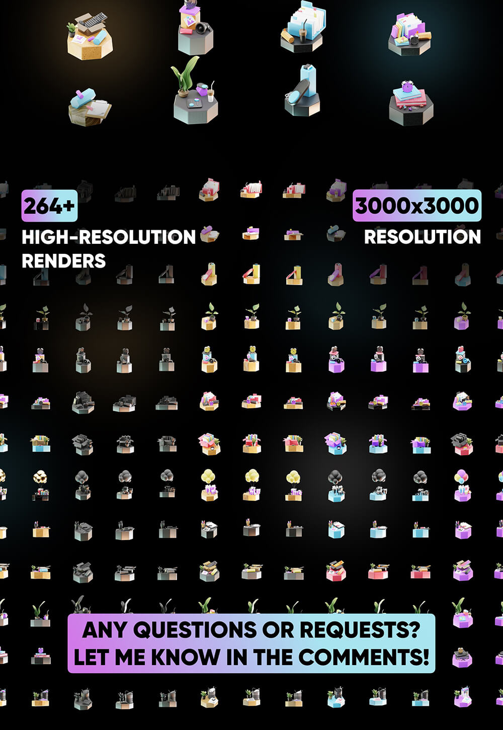 拖放式3D视觉设计系统插画 图标素材 sucaiwan.com