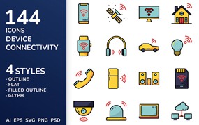 设备无线连接图标集 Device Connectivity Icon Pack