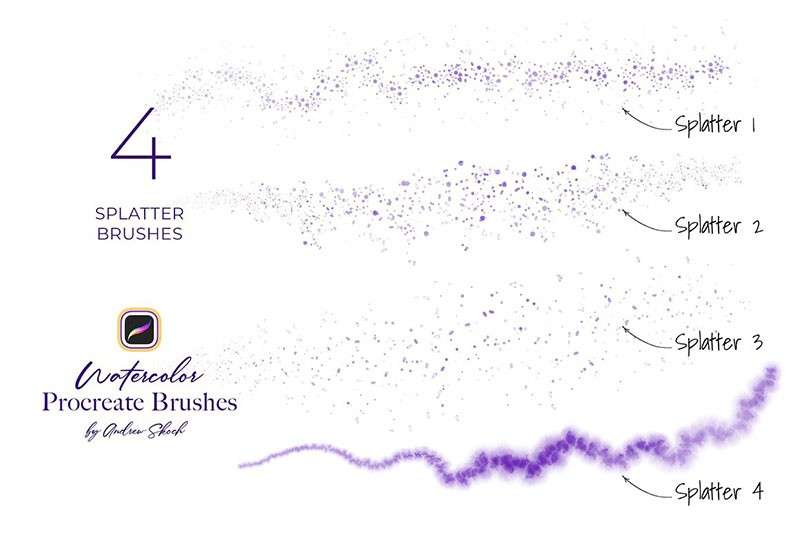 22个水彩艺术Procreate笔刷 笔刷资源 sucaiwan.com
