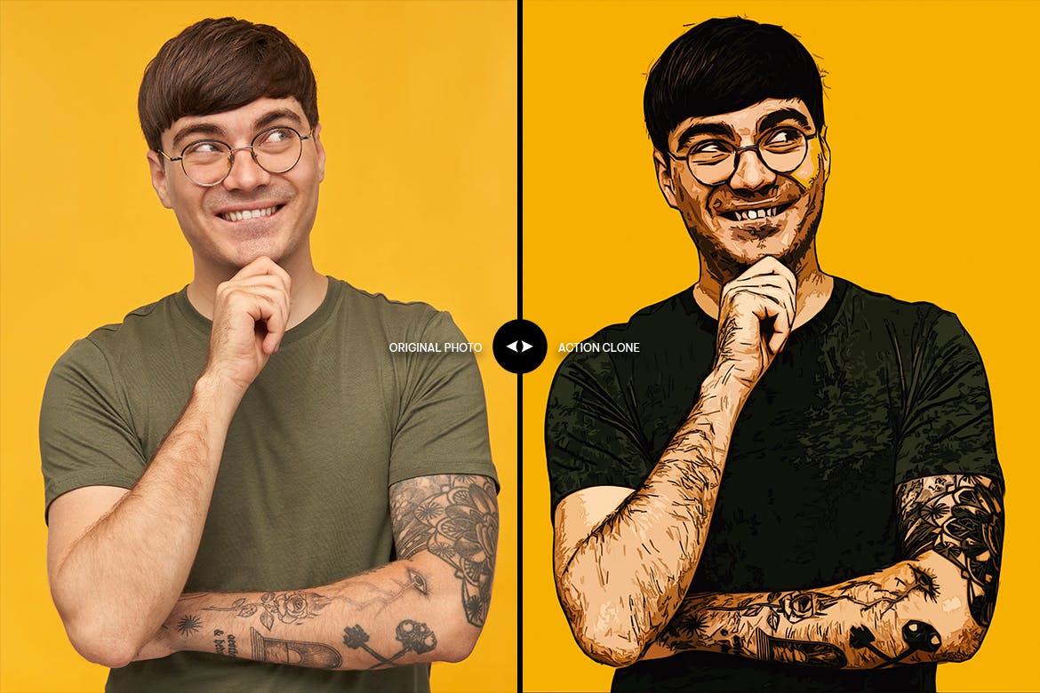 素描插画ps照片效果动作 Sketch Illustration Photoshop Action 插件预设 sucaiwan.com