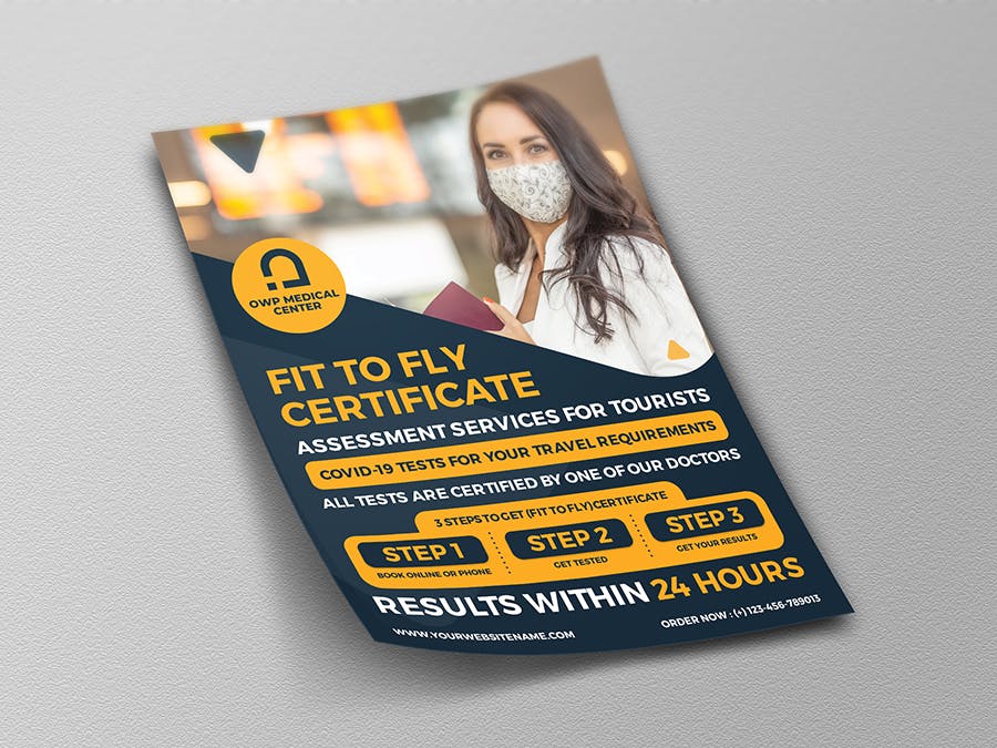 适飞证明证书传单素材 Fit to Fly Certificate Flyer Template 设计素材 sucaiwan.com