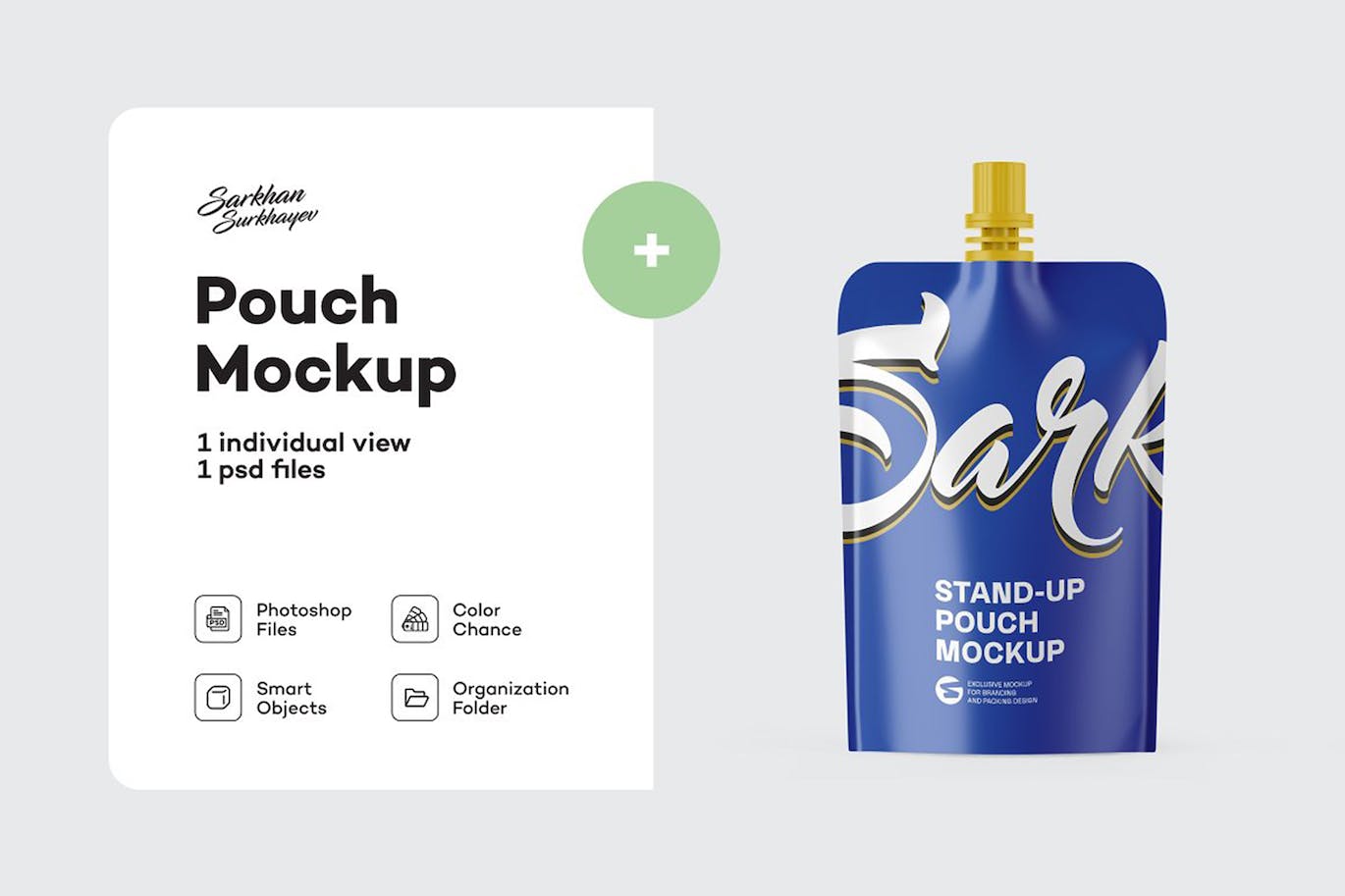 哑光站立袋包装设计样机 Matte Stand Up Pouch Mockup 样机素材 sucaiwan.com