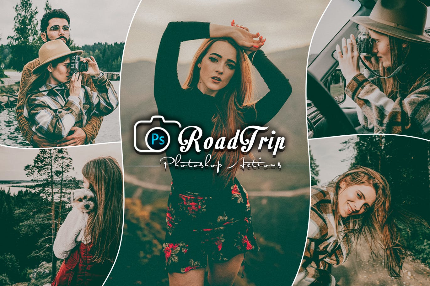 自驾旅行摄影照片处理PS动作 Road Trip Photoshop Actions 插件预设 sucaiwan.com