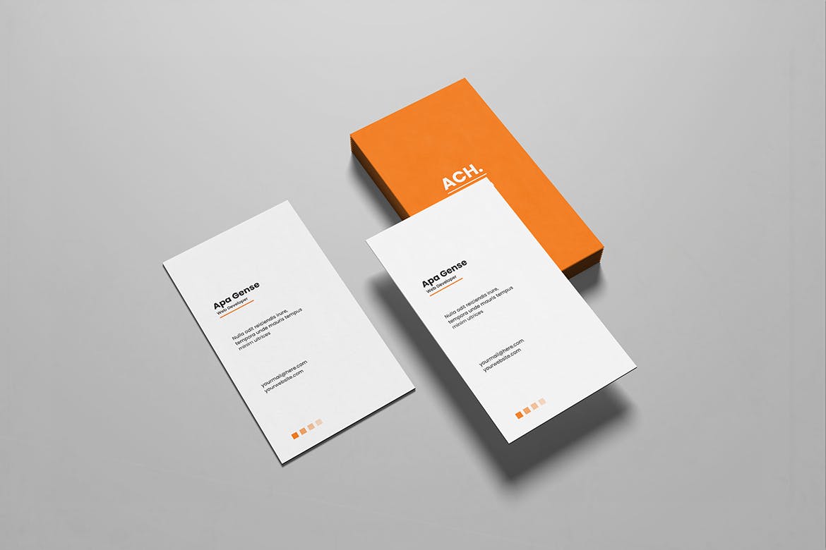 简约的竖版名片设计样机 Clean Portrait Business Card Mockup 样机素材 sucaiwan.com