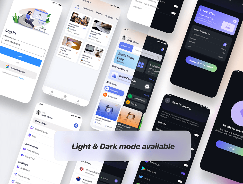 电子学习App应用程序UI套件 APP UI sucaiwan.com