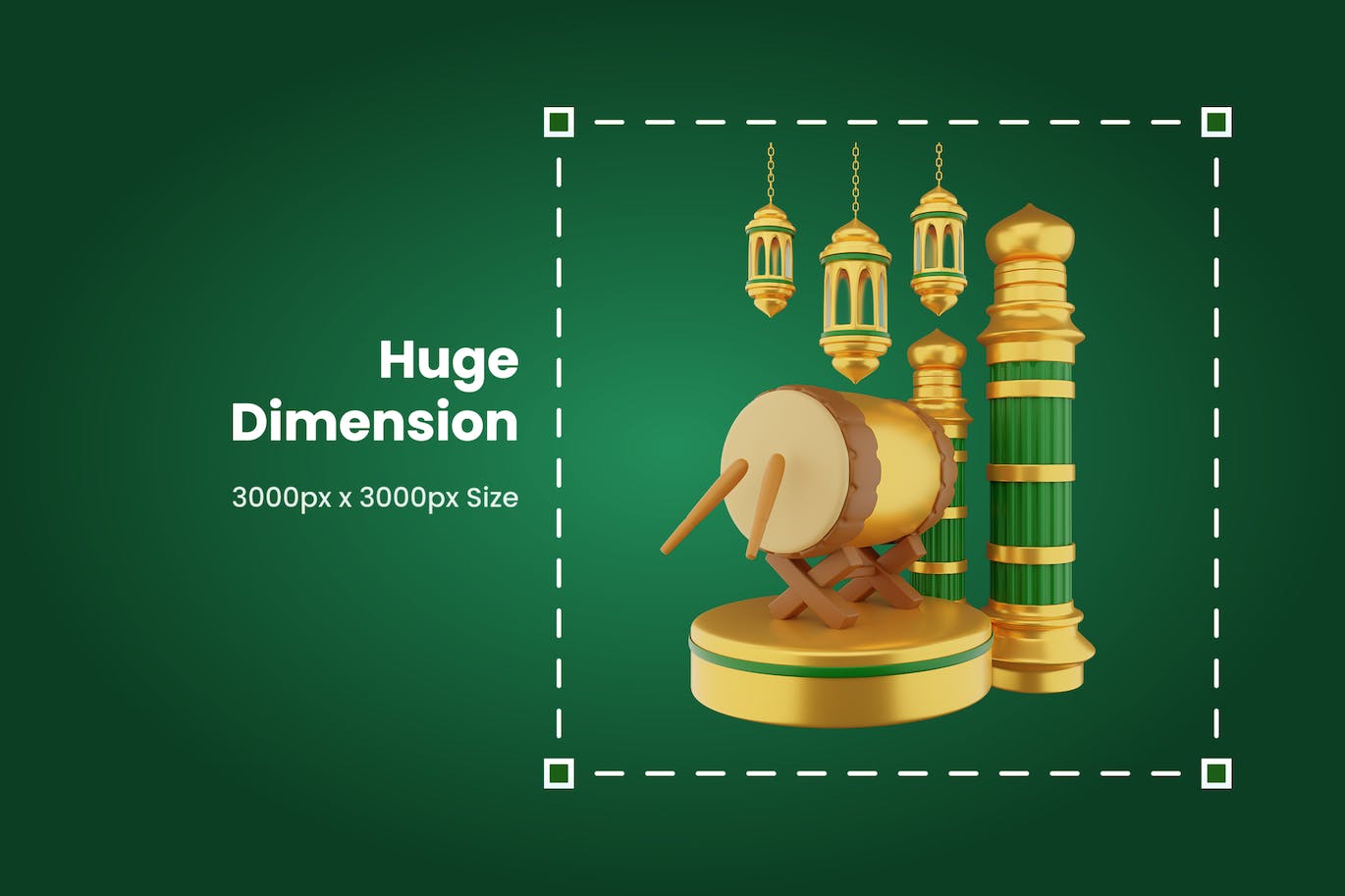 3D斋月开斋节穆巴拉克图标 3D Ramadhan Eid Mubarak Icon 2 图标素材 sucaiwan.com