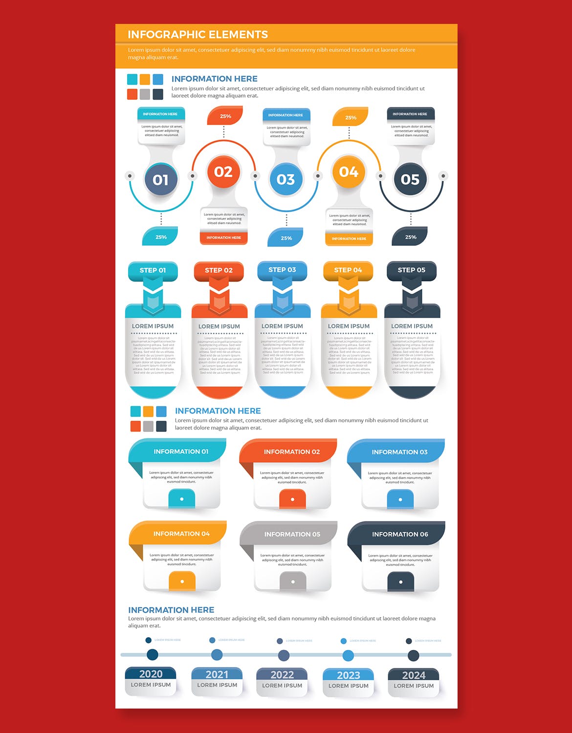 流程步骤图表元素设计素材 Infographic Elements 幻灯图表 sucaiwan.com