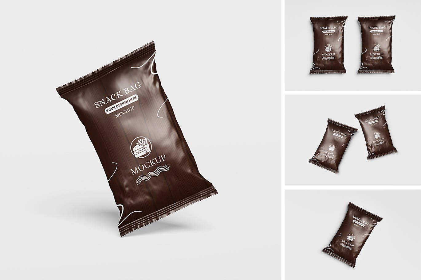 膨化食品零食包装设计样机 Snack Packaging Mockup 样机素材 sucaiwan.com