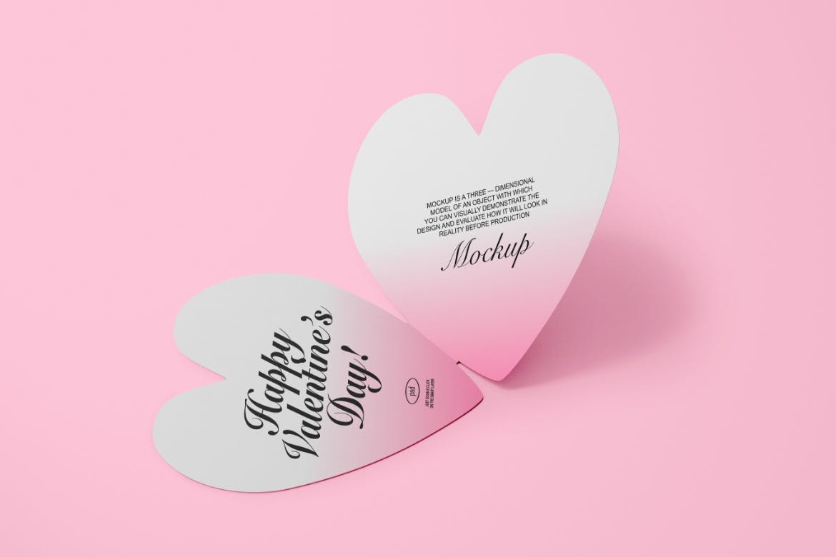 情人节爱心卡片样机 Valentines Day Card Mockup 样机素材 sucaiwan.com