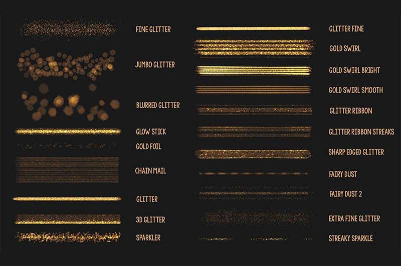 Procreate专用金箔金粉笔刷 笔刷资源 sucaiwan.com