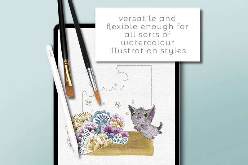 68支逼真自然水彩Procreate笔刷 笔刷资源 sucaiwan.com