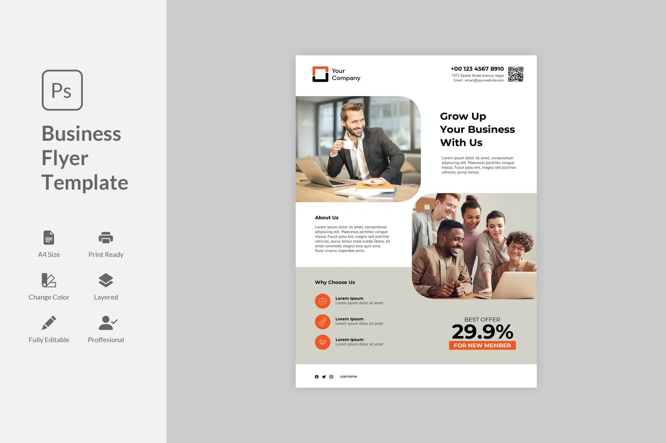 企业业务宣传推广海报素材 Business Flyer 设计素材 sucaiwan.com