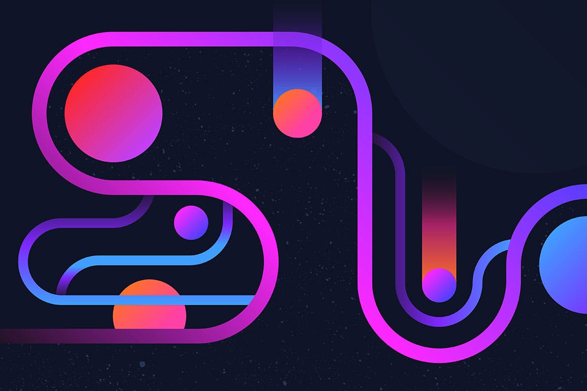 液体梯度几何形状背景集 Liquid Gradient Geometric Shapes Background Set 图片素材 sucaiwan.com