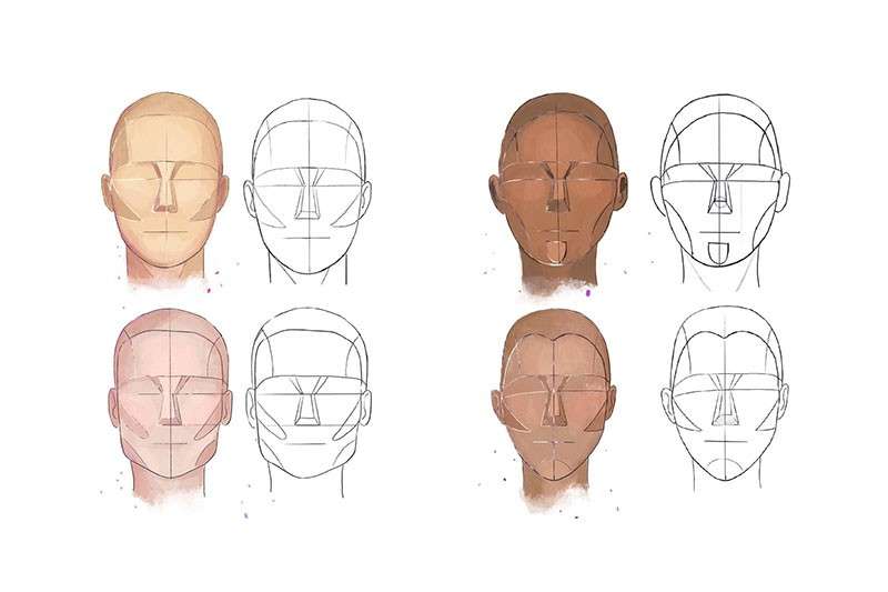 10种男性脸型Procreate线稿笔刷 笔刷资源 sucaiwan.com