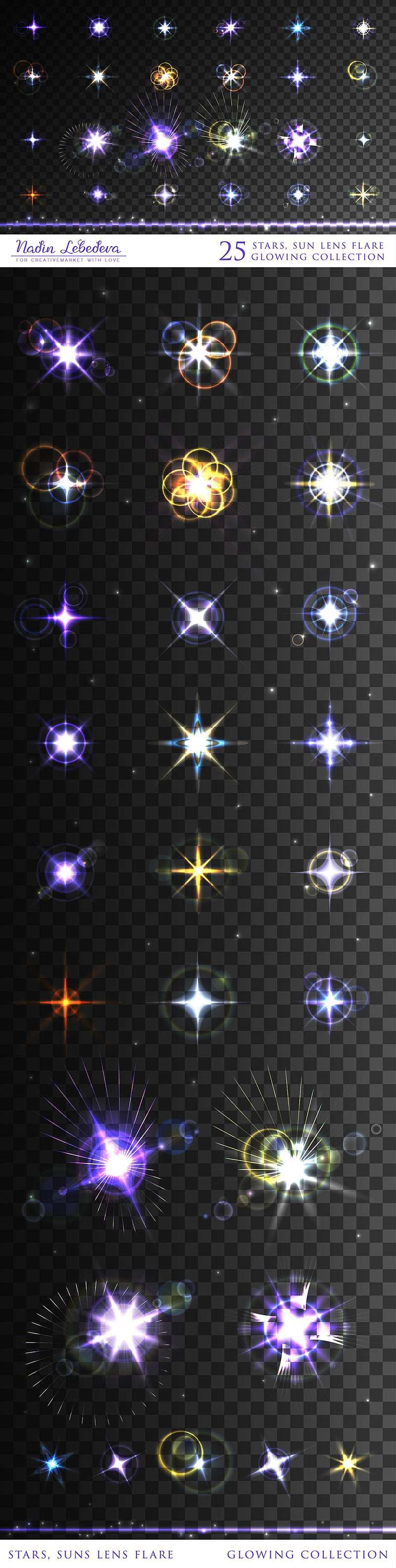 烟花矢量素材和AI笔刷套装 笔刷资源 sucaiwan.com