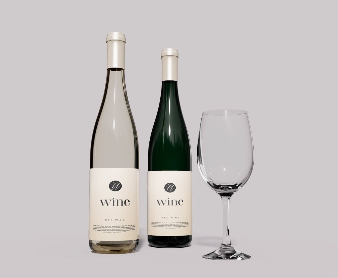 红酒葡萄酒瓶品牌设计样机 Red Wine Mockup 样机素材 sucaiwan.com