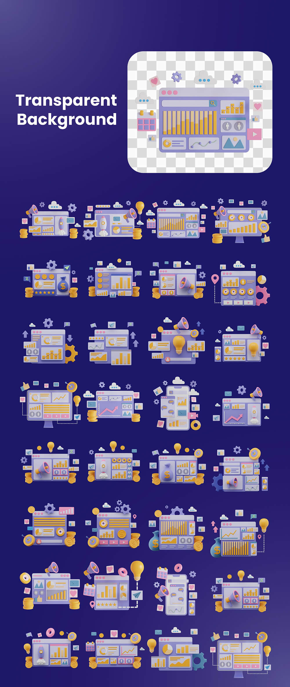 3D数字营销插画 APP UI sucaiwan.com