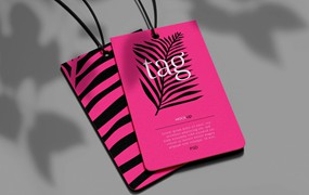 品牌标签吊牌设计样机 Label Tag Mockup. Change colors and designs.