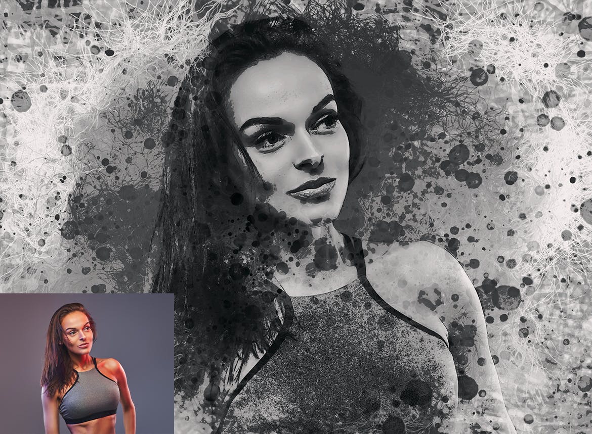 铅笔素描灰色照片效果PS动作 Pencil Sketch PSD Photoshop Actions 插件预设 sucaiwan.com