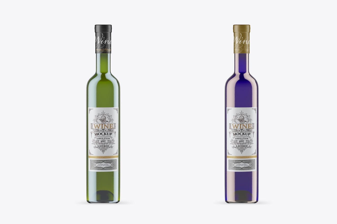 红葡萄酒瓶品牌设计样机 Red Wine Bottle Mockup 样机素材 sucaiwan.com