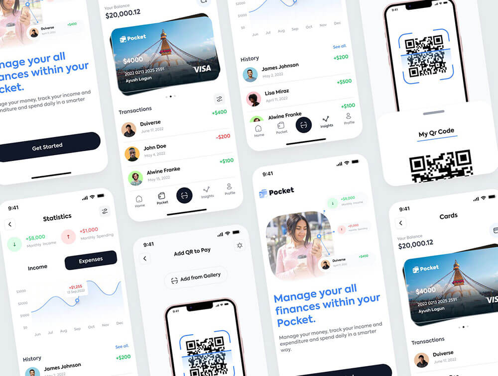 金融科技财务应用程序iOS UI套件 APP UI sucaiwan.com