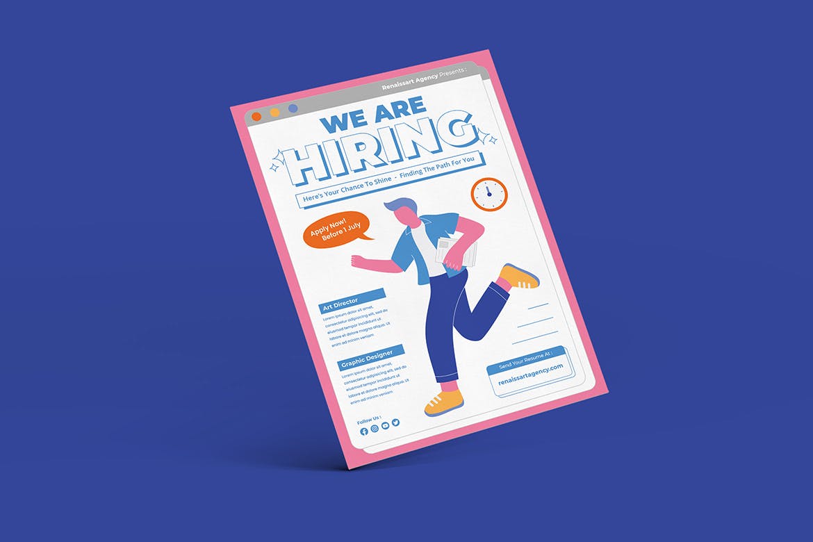 招聘员工海报模板 We Are Hiring Flyer 设计素材 sucaiwan.com