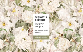 仿古花束图案设计素材 Antique Bouquet Pattern
