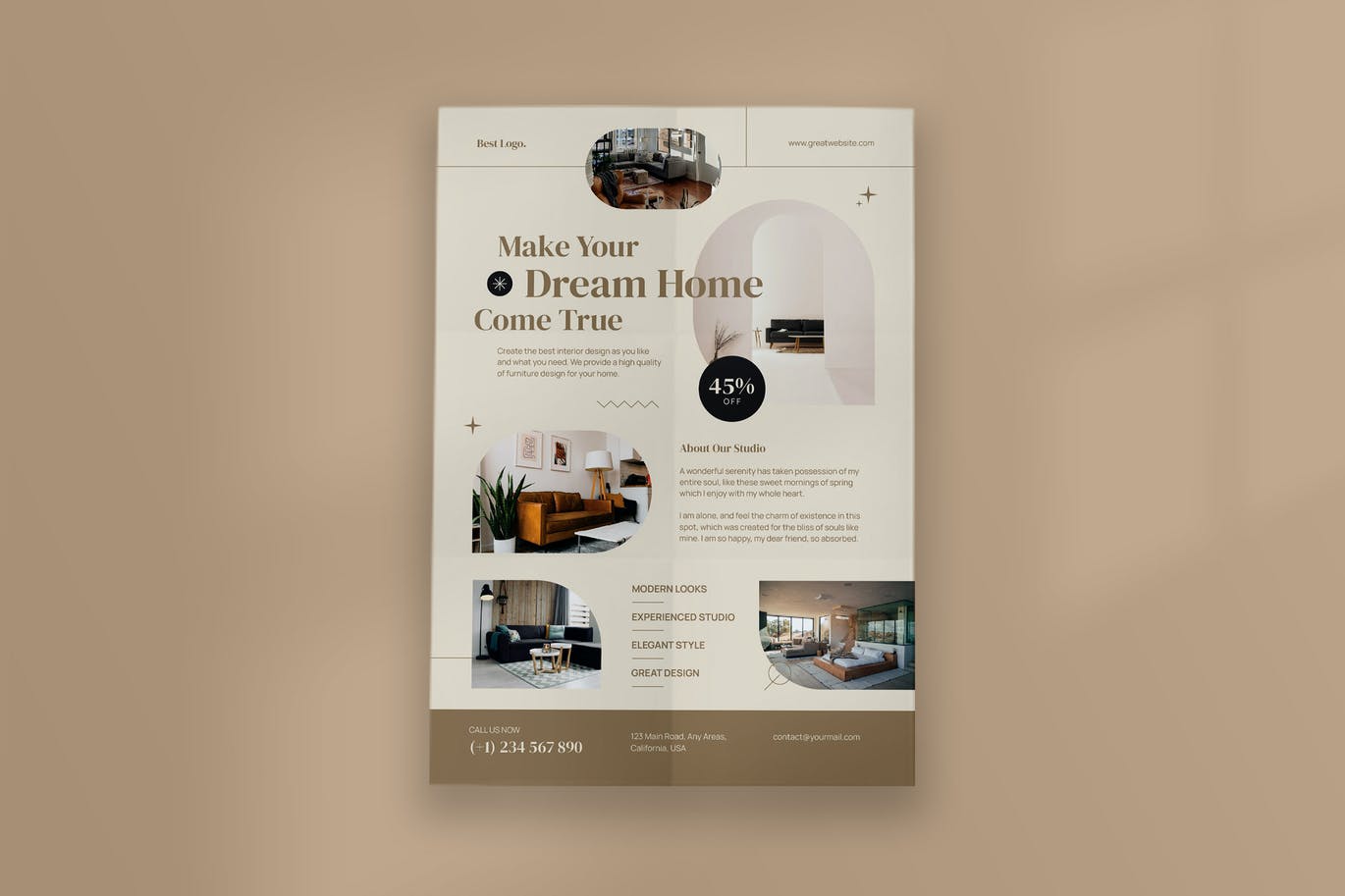 复古主题家具传单模板 Furniture Flyer Template – Vintage Theme 设计素材 sucaiwan.com