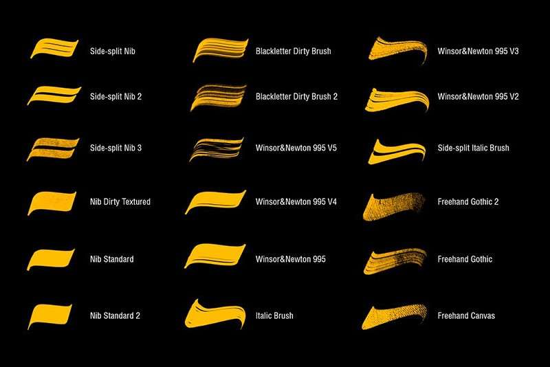 Procreate哥特体手写笔刷 笔刷资源 sucaiwan.com