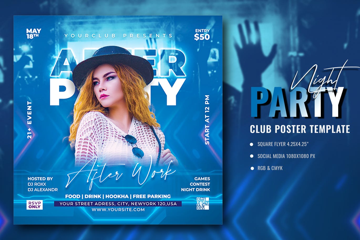 酒吧夜总会派对宣传单模板下载 Night Club Flyer 设计素材 sucaiwan.com