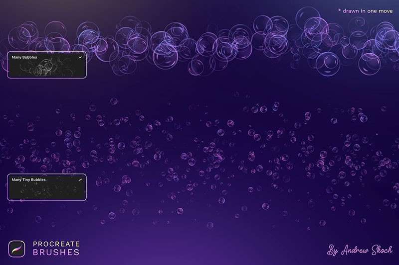 3D气泡艺术字Procreate笔刷 笔刷资源 sucaiwan.com