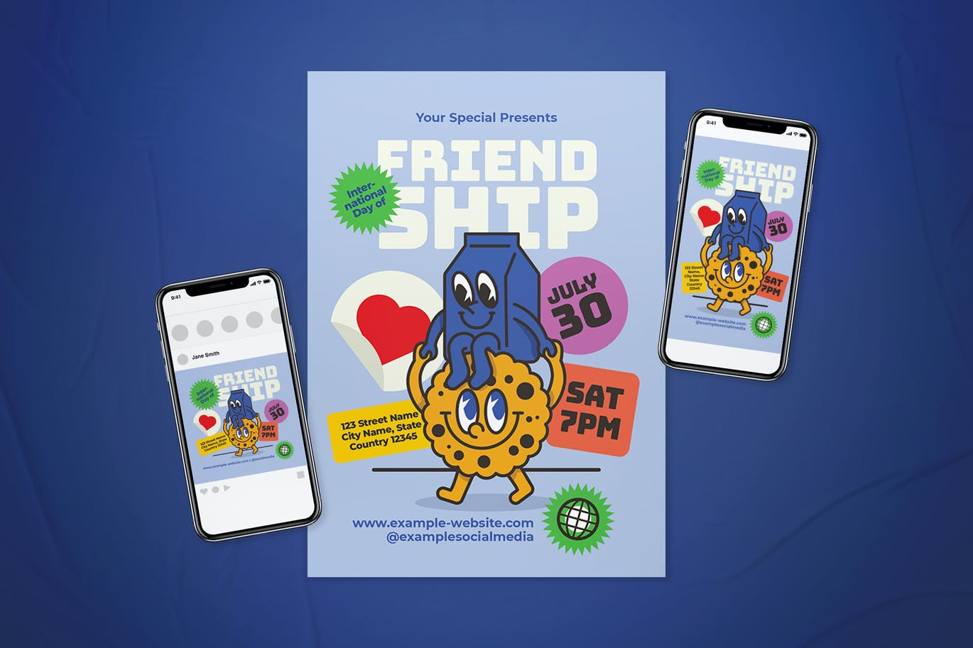 国际友谊日海报素材 International Day of Friendship Flyer Set 设计素材 sucaiwan.com