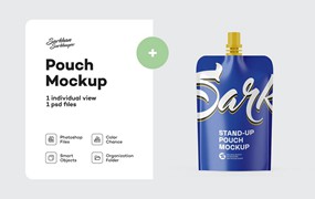 哑光站立袋包装设计样机 Matte Stand Up Pouch Mockup