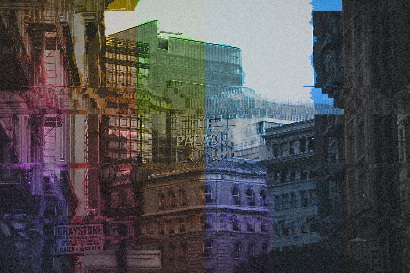 渐变故障失真效果海报模板 Gradient Glitch Effect for Posters 插件预设 sucaiwan.com